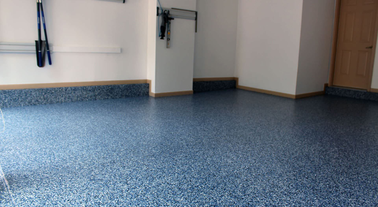 Custome Blue Garage Floor Coating from Sjp Epoxy Flooring